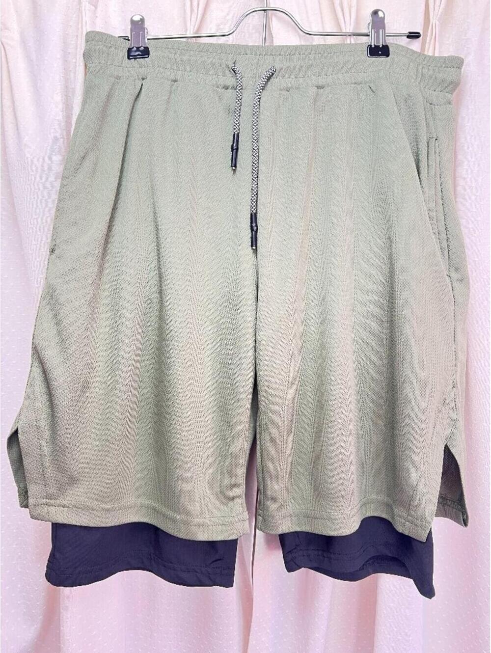 2-in-1 Layered Athletic Shorts Men's 2XL